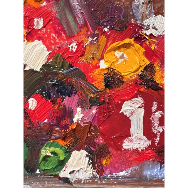 Early 21st Century Wayne's World by Clyde Steadman | Oil on Board Still life of a floral arrangement in a vase. For Sale - Image 5 of 5
