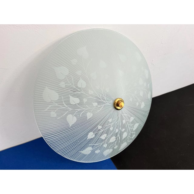 1960s Striped Leafy Flush Light For Sale - Image 9 of 15