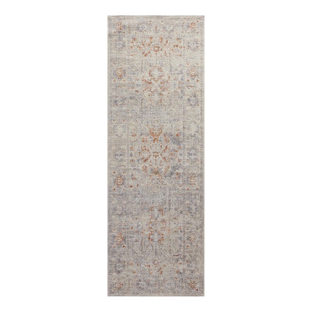 Chris Loves Julia x Loloi Rosemarie Oatmeal / Lavender 2'-7" x 12'-0" Runner Rug For Sale