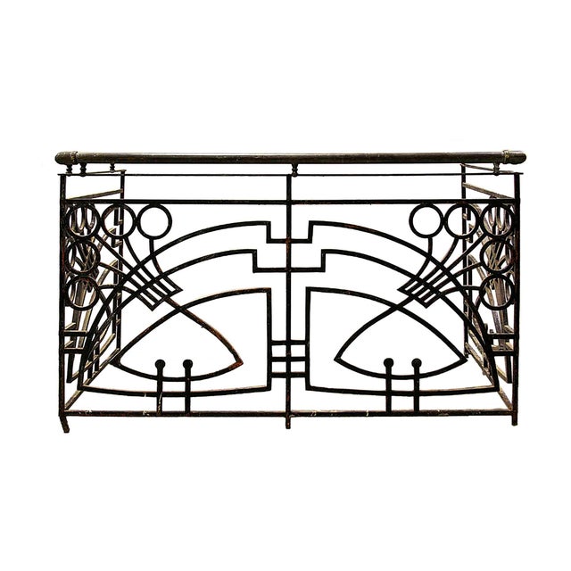Antique French Balcony - Art Nouveau - Wrought Iron and Bronze For Sale - Image 4 of 4