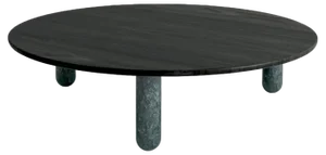 Large Round Sunday Coffee Table in Green Marble by Jean-Baptiste Souletie