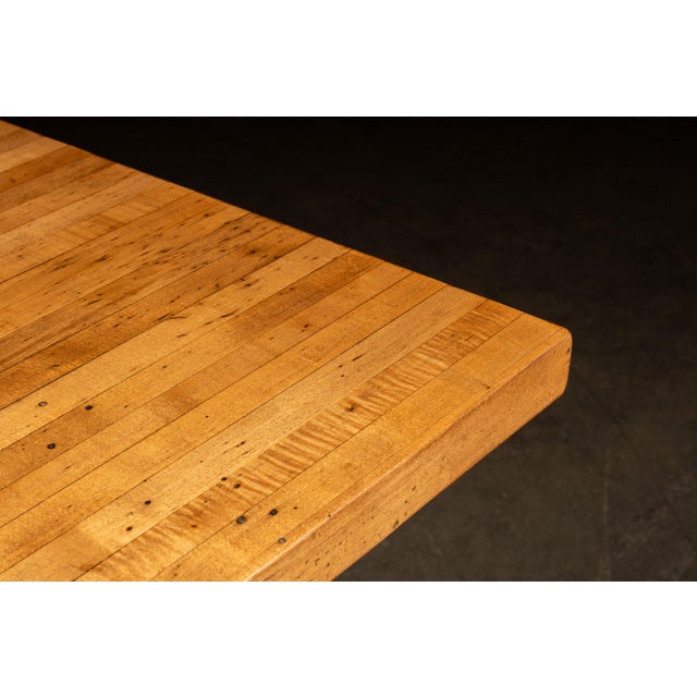 Early 20th Century Industrial Maple-Top Pub Table on Cast-Iron Pedestal For Sale - Image 13 of 15