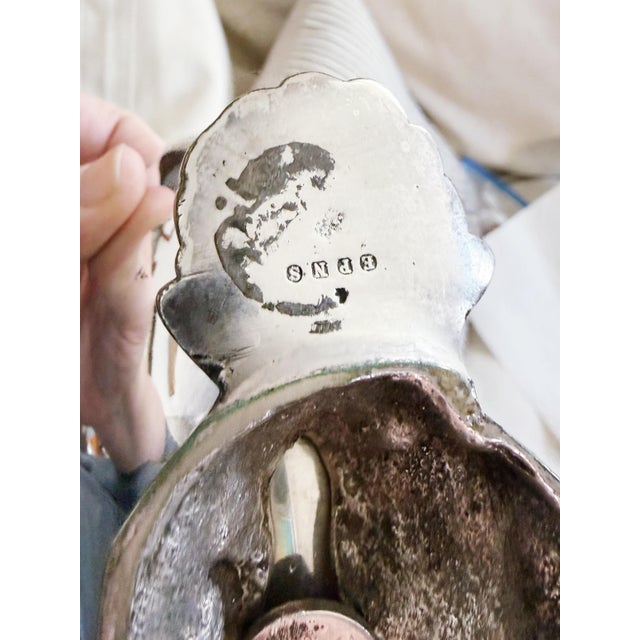 Late 19th Century 1880s English Silver Plated Nautilus Spoon Warmer For Sale - Image 5 of 6