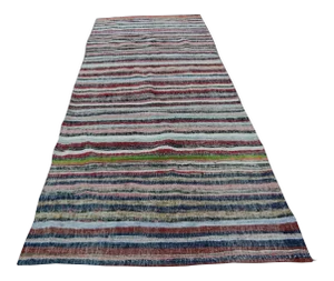 Handmade Turkish Anatolian Rag Rug 4′3″ × 9′3″