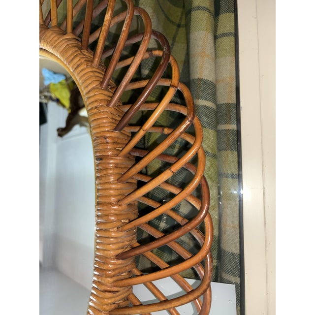 Vintage Wicker Mirror, 1950 For Sale - Image 3 of 12