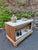 Wood Antique French Patisserie Counter Kitchen Island with Marble Top, 1930 For Sale - Image 7 of 18