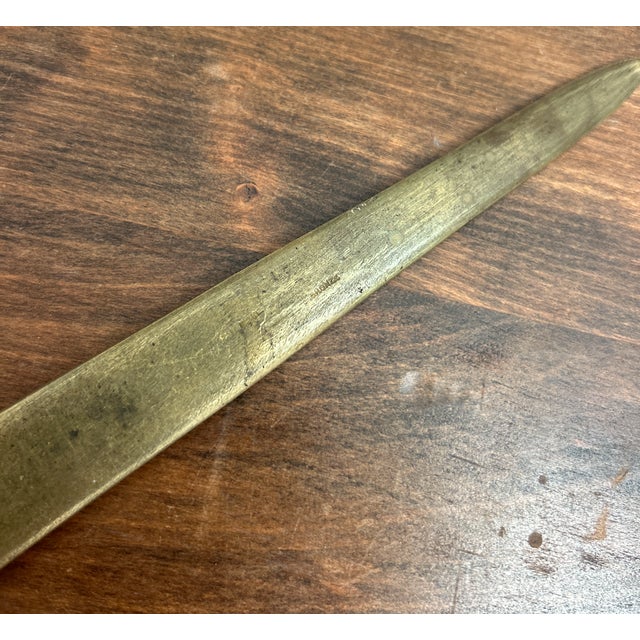 1920s Signed Henri Rischmann Art Nouveau Handmade Bronze Letter Opener For Sale - Image 12 of 15