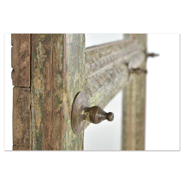 Large Antique Mirror in Patinated Solid Wood For Sale - Image 4 of 9