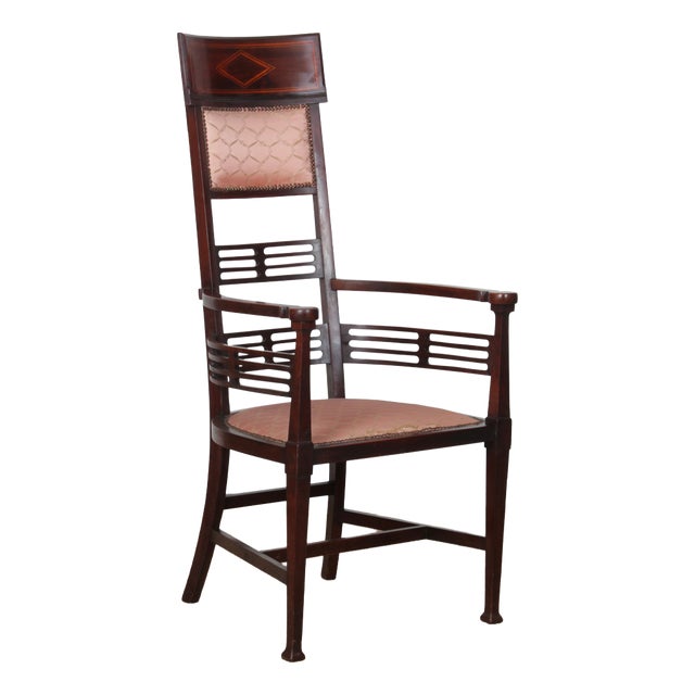 Arts and Crafts English Armchair by J.S. Henry, 19th Century For Sale