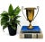 Stately vintage brass trophy cup by Arlen Trophy Co. of Brooklyn, New York, featuring a classic urn silhouette with...