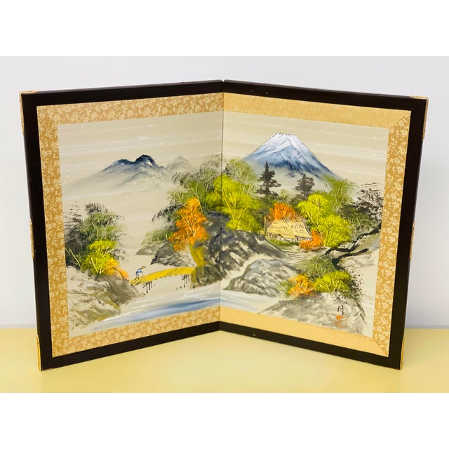 Stunning Vintage Asian Hand Painted Silk Panel. Lovely piece of art! One of a kind. Signed! Beautiful vivid colors adorn...