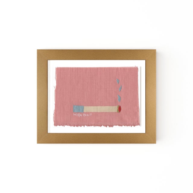 Willa Heart Colette the Blue Cigarette by Willa Heart in Gold Frame, Mini Art Print For Sale - Image 4 of 4