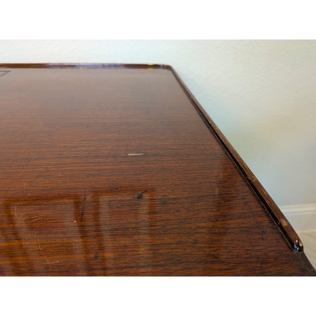 Wood 1930s French Art Deco Walnut Writing Desk With Leather Top Insert For Sale - Image 7 of 14