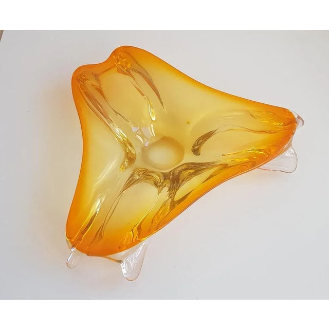Orange and Gold Coloured Murano Glass Bowl, 1950s, in Very Good conditions. Designed 1950 to 1959