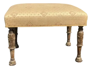 19th C Style Carved Italian Stool Bench Ottoman