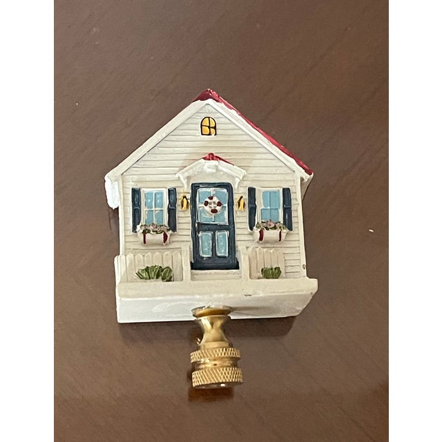 Figurative 1970s Cute Coastal Beach Cottage Lamp Finial For Sale - Image 3 of 3