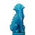 Mid 20th Century Pair of Vintage Peacock Blue Glazed Guardian Lions – 12.6" Foo Dogs on Pedestals For Sale - Image 5 of 6