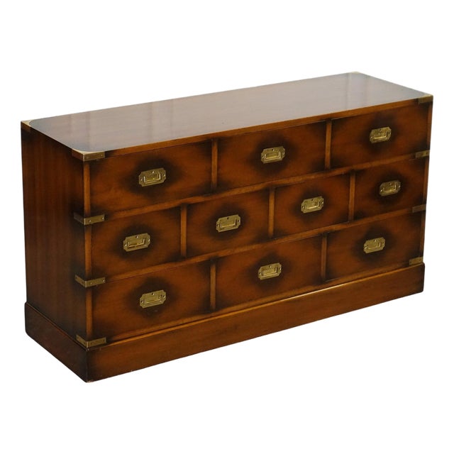 Vintage Military Campaign Brass Sideboard from Jansen of London For Sale