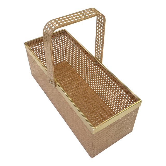 Storage Basket in Viennese Wickerwork in the style of Gabriella Crespi, Italy, 1970s For Sale