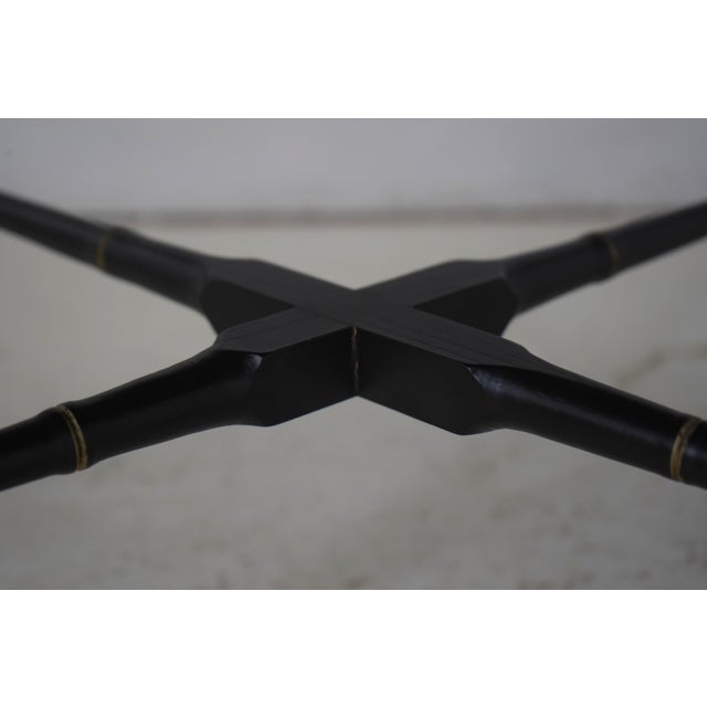 Vintage Black and Gold Toleware Tray Top Table For Sale - Image 12 of 16