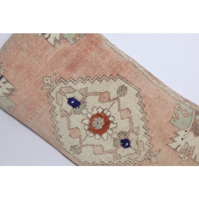 Textile Handwoven Vintage Turkish Oushak Rug Pillow Cover-20'' X 34'' For Sale - Image 7 of 10