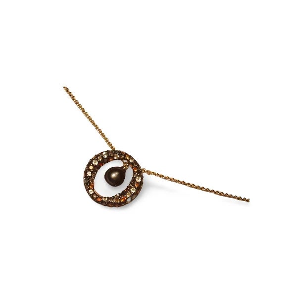 Discover the perfect fusion of elegance and color with this 14K Yellow Gold Black Pearl and Gemstone Necklace . Featuring...