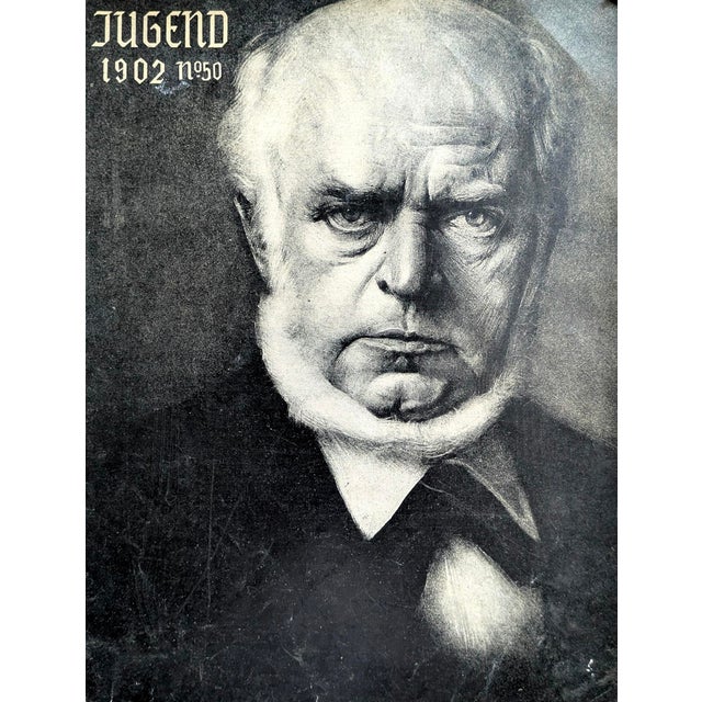 Original 1902 Jugend Magazine Cover No. 50 by Jules Lefebvre – Portrait of Rudolf Virchow – German Art Nouveau (Jugendstil) Print For Sale
