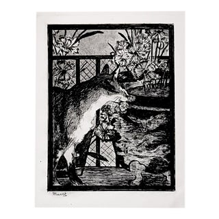 Édouard Manet, The Cat and the Flowers, Etching and Aquatint, 1869 For Sale