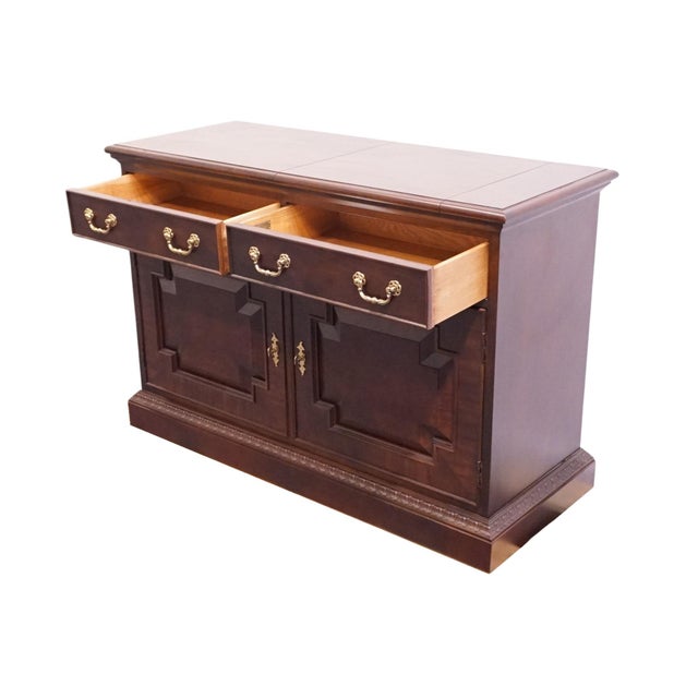 Wood Century Furniture Solid Mahogany Traditional Style 72" Flip Top Server Buffet For Sale - Image 7 of 15