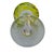Exquisite Bohemian Bohemian Lime Green Cut to Clear Wine Glass With Fans Floral Design For Sale - Image 9 of 11