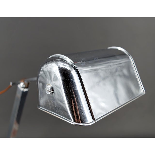 Beige Art Deco Modernist Desk Lamp in Chrome, Aluminum and Marble, France, 1930s For Sale - Image 8 of 17