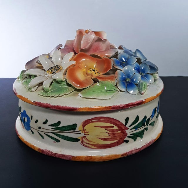 Mid 20th Century Italian Ceramic Trinket Box Chairish