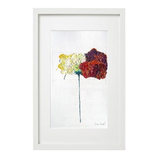 Framed Organic Modern Original Flower Painting by Diane Grant / Neutral Palette Tones For Sale