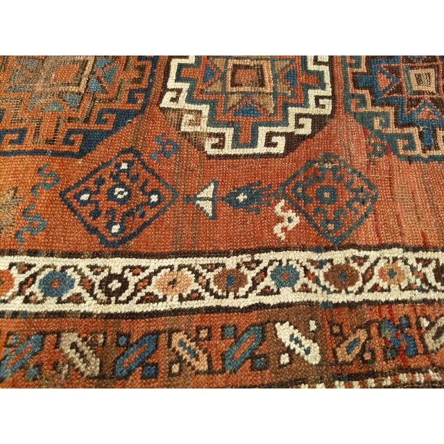 Antique Kazak Area Rug, Handwoven Wool Geometric Design, 1890s, 4' x 8' For Sale - Image 15 of 17