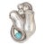 Vintage Georg Jensen Sterling Silver Tulip Brooch No.100b With Amazonite Cabochon For Sale