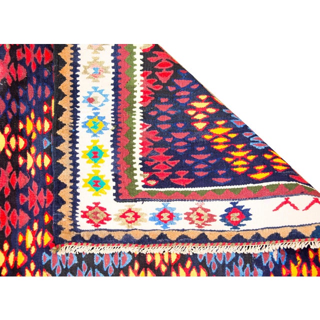 Vintage Persian Qazvin Kilim Rug For Sale In Chicago - Image 6 of 18