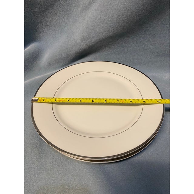 1990s Wallace Fine China Set of 4 White With Platinum Band For Sale - Image 14 of 14