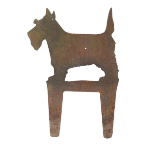 Antique Americana Wrought Iron Scottie Dog Silhouette Garden Sculpture C1920