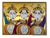Unknown, Asian Art with Gold Leaf, 2000s, Oil and Gold Leaf For Sale