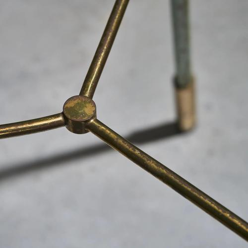 Sage Green Lacquered Floor Lamp with Brass Details from Stilnovo, Italy, 1955 For Sale - Image 9 of 12
