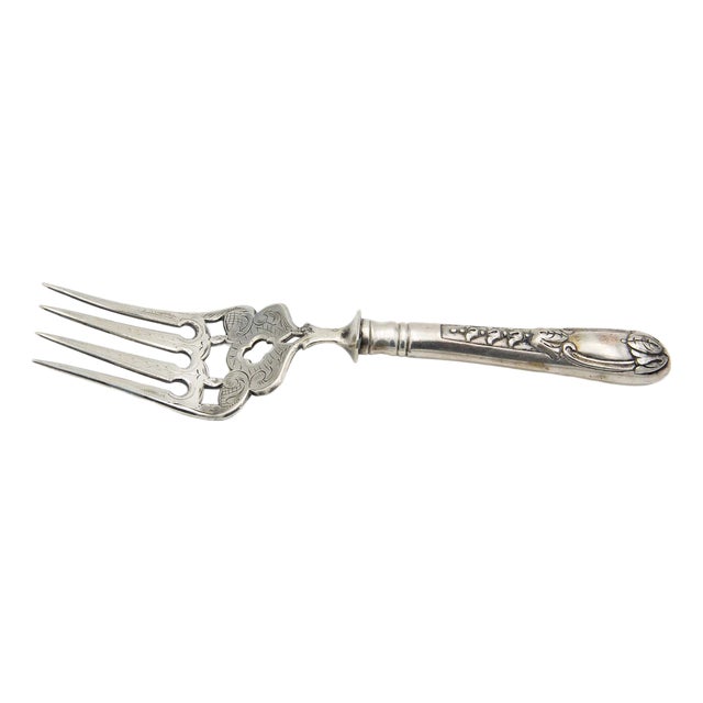 Cut-Out Silver Fish Fork For Sale