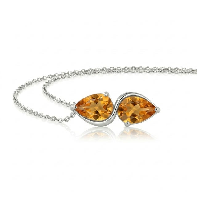 Not Yet Made - Made To Order Citrine Pear Cut Statement Necklace, 925 Silver Dainty Handmade Necklace For Sale - Image 5 of 5