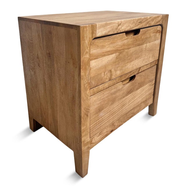 Contemporary Natural Conroy Wood Nightstand For Sale - Image 3 of 9