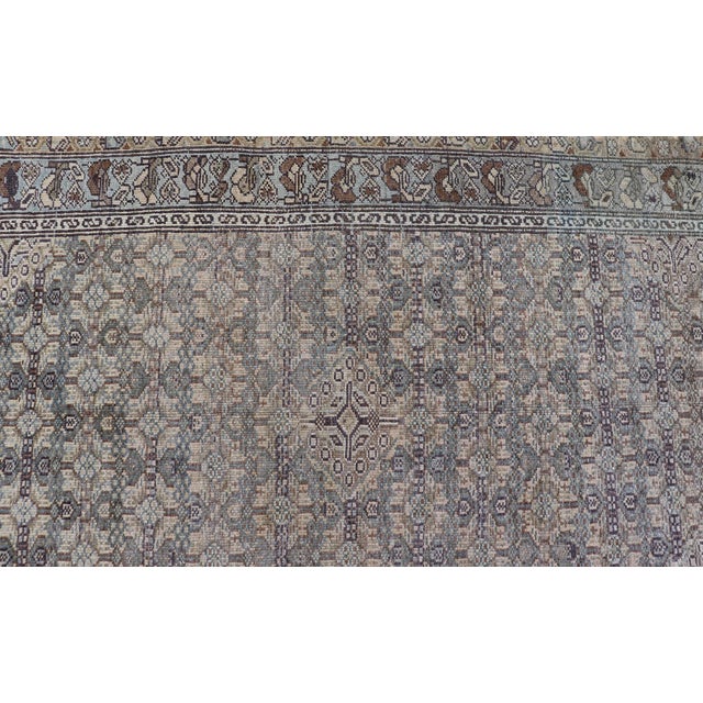 Textile Antique Persian Malayer Rug With Intricate All-Over Geometric Design in Muted Earthy Tones 3'3"x4'9" For Sale - Image 7 of 9