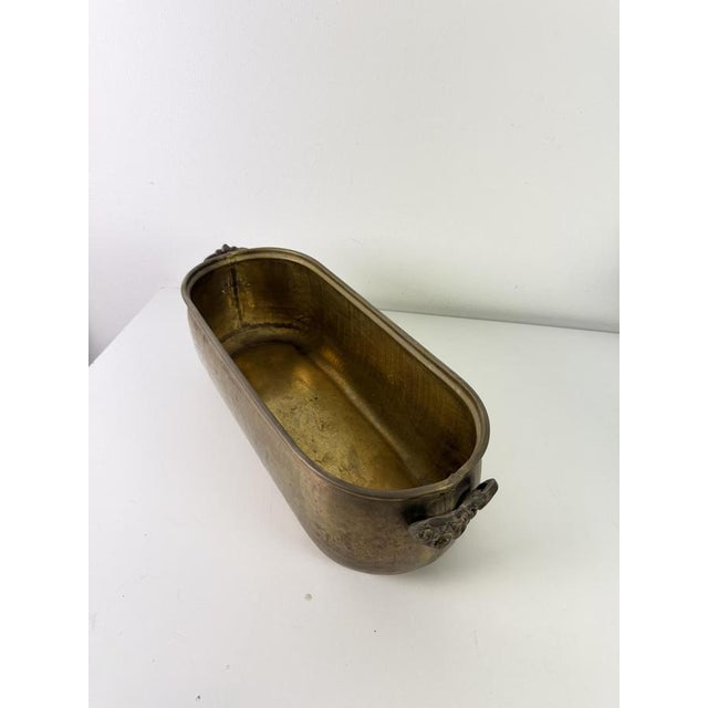 Mid-Century Modern Large Oval Italian Brass Planter, 1950s For Sale - Image 3 of 14