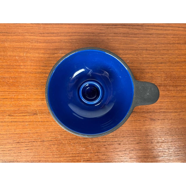 Vintage Danish Blue Ceramic Candleholder from Stelton, in Very Good conditions. Designed from 2000 This piece has an...