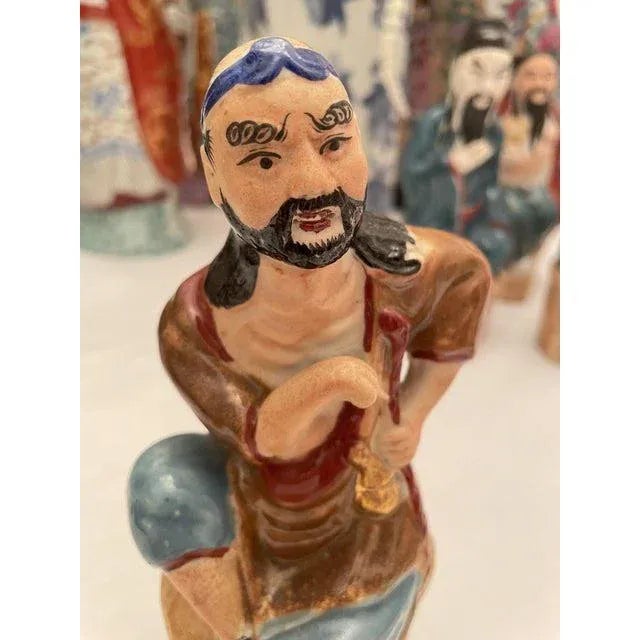Printmaking Materials Antique Chinese Export Hand-Painted Polychrome Collector’s Figurine For Sale - Image 7 of 8