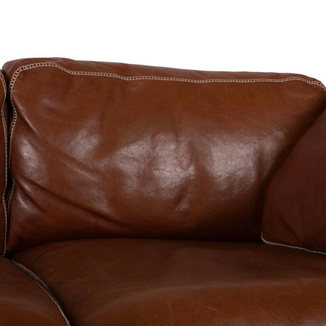 Brown Valentino Three-Seater Sofa and Chair with Ottoman in Leather from Machalke, Set of 3 For Sale - Image 8 of 18
