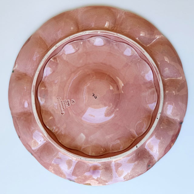 Sarraguemines Large French Majolica Oyster Platter by Sarreguemines, Circa 1920 For Sale - Image 4 of 4