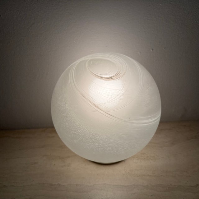 Vintage Glass Table Lamp, 1970s, in Good conditions. Designed 1970 to 1979 European Plug (up to 250V).The wiring of this...